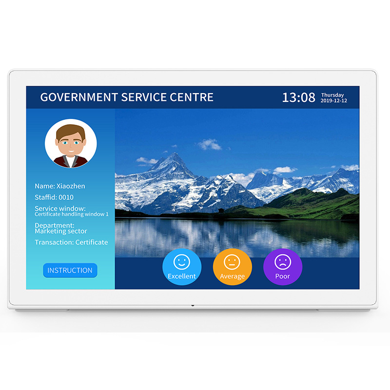 10.1寸L型安卓一体机10点触摸RK3288安卓8.1评价器商用平板广告机