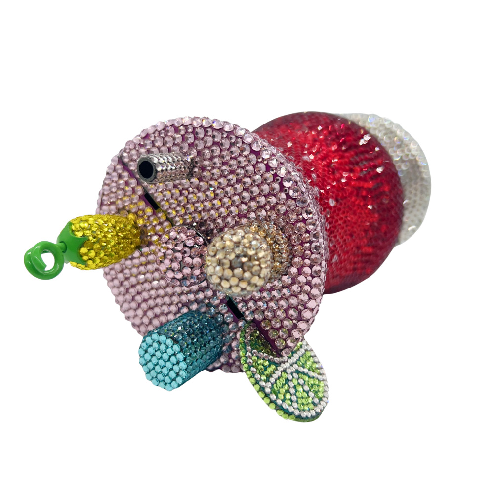 Túi clutch nữ đính đá dạ hội cầm tay phong cách cocktail — rượu vang đỏ, màu đỏ, màu đỏ tím, Bản giao hưởng màu tím chi tiết 4