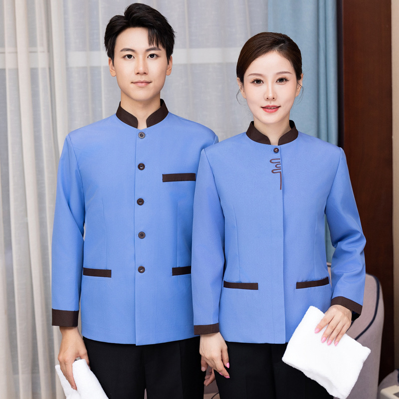 Property Management Community Cleaning Service Long-Sleeved Autumn and Winter Coats Housekeeping Cleaning Hotel Room Cleaning Auntie Work Clothes Wholesale