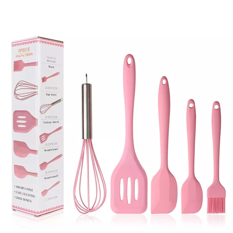 5 piezas de herramientas de cocina, raspadora, cepillo de aceite, batidor de huevos, pala de fugas, pastel, cocina, conjunto de 5 piezas image 11