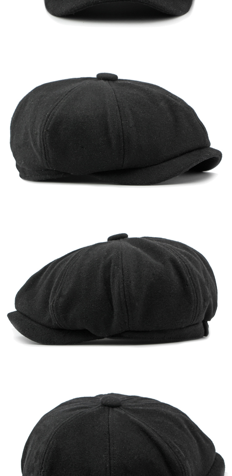 Chapéu octogonal vintage unissex, chapéu clássico de lã para outono/inverno masculino, boné feminino, chapéu de jornaleiro_voghion.com