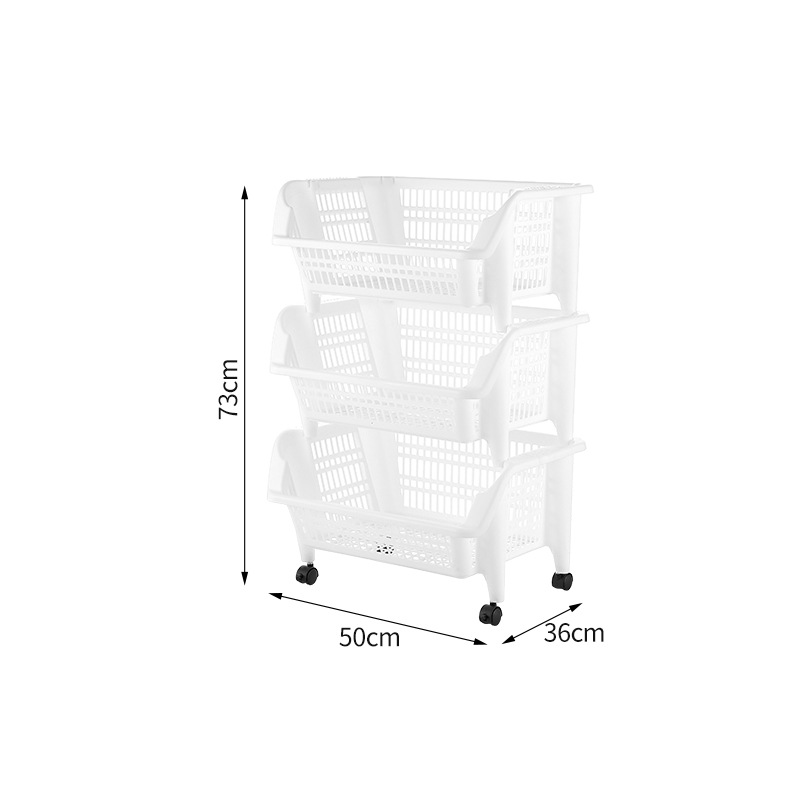 Estante de almacenamiento de cocina oblicuo de múltiples capas piso canasta de almacenamiento de frutas y verduras carro móvil para el hogar canasta de almacenamiento apilable