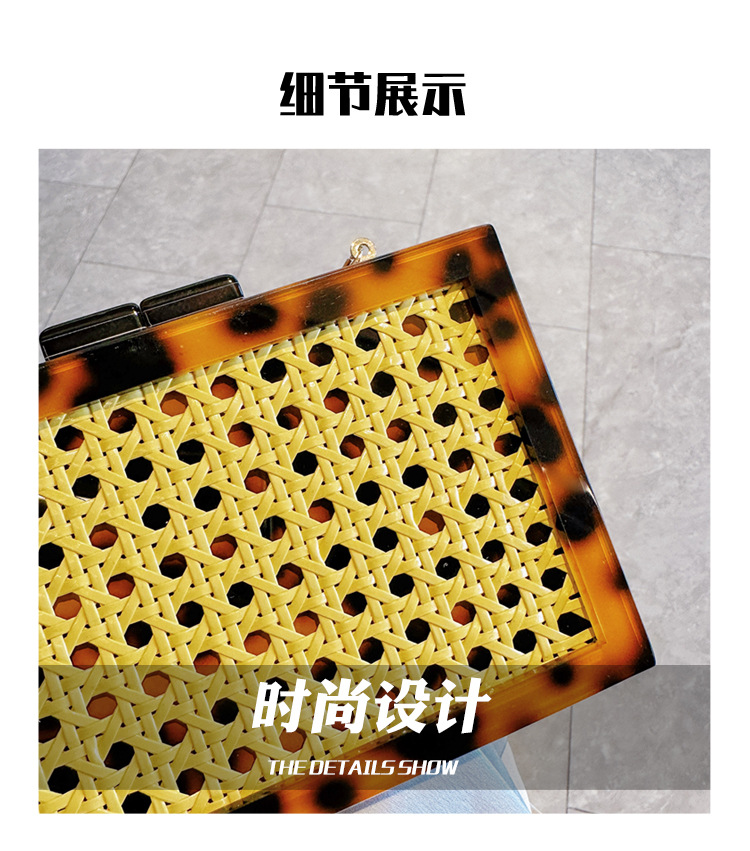 New fashionable green wicker acrylic bag for cross-border foreign trade women, evening bag, single-shoulder crossbody banquet clutch undefined