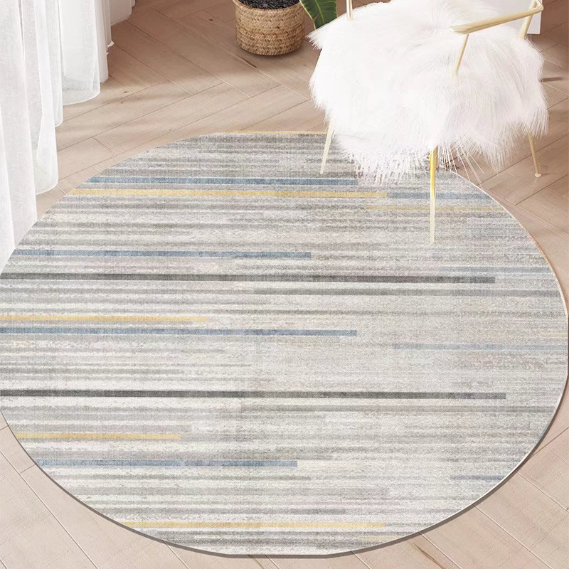 Estilo japonés alfombra redonda nórdico simple luz de lujo dormitorio manta Mesa café Sala estar alfombra cesta