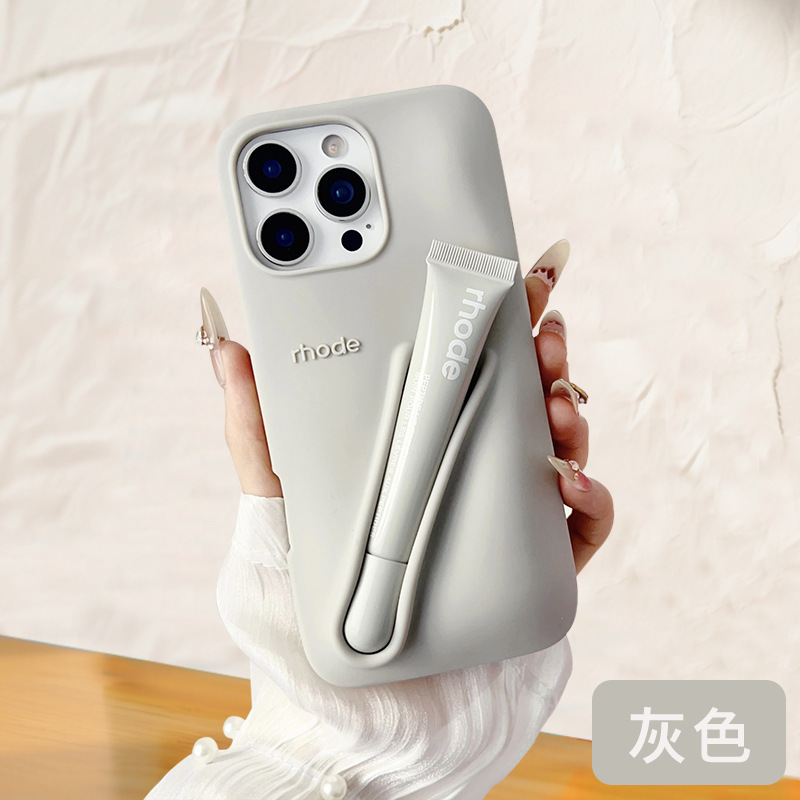 ヘイリーと同じスタイルの収納リップグロス付きスマホケース、Xiaomi Note14対応、シリコン製、日本・韓国風|undefined