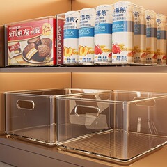 亚克力透明收纳盒桌面整理盒大容量防尘办公室书桌文具零食收纳箱