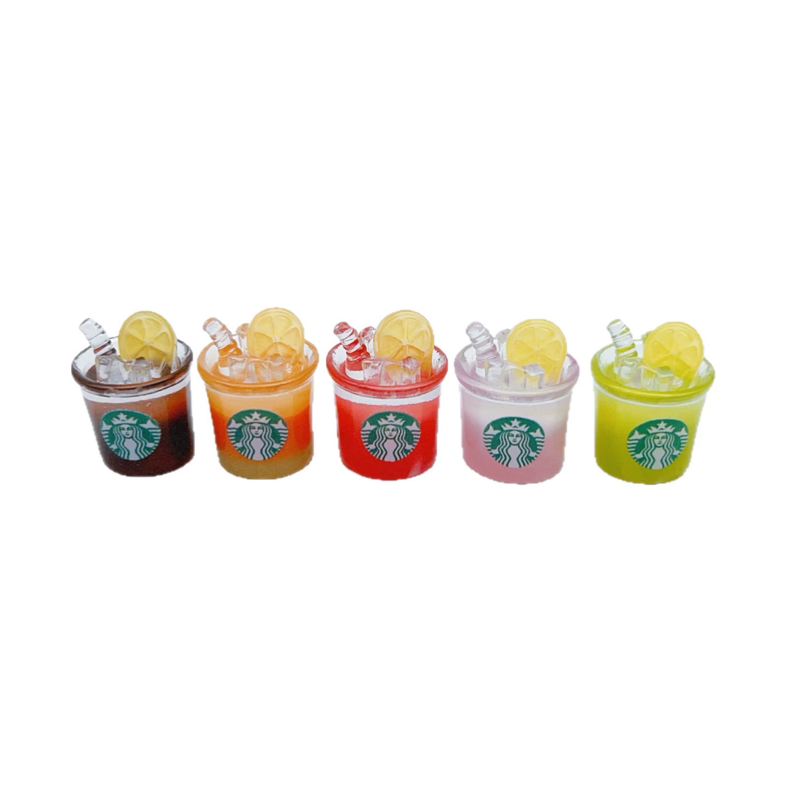 Starbucks, realistic transparent food play, keychain, hair rope, hairgrip, DIY