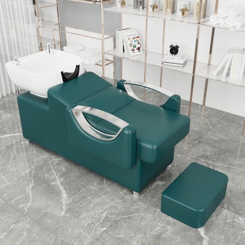 Nueva venta directa de fábrica, peluquería, cama de champú, peluquería semi-reclinada, cama de descarga, tienda de moda de celebridades de Internet, peluquería