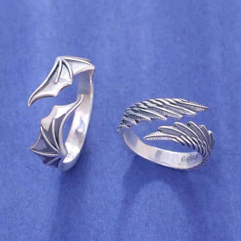 Classic Style Streetwear Wings Alloy Valentine's Day Couple Rings display picture 4