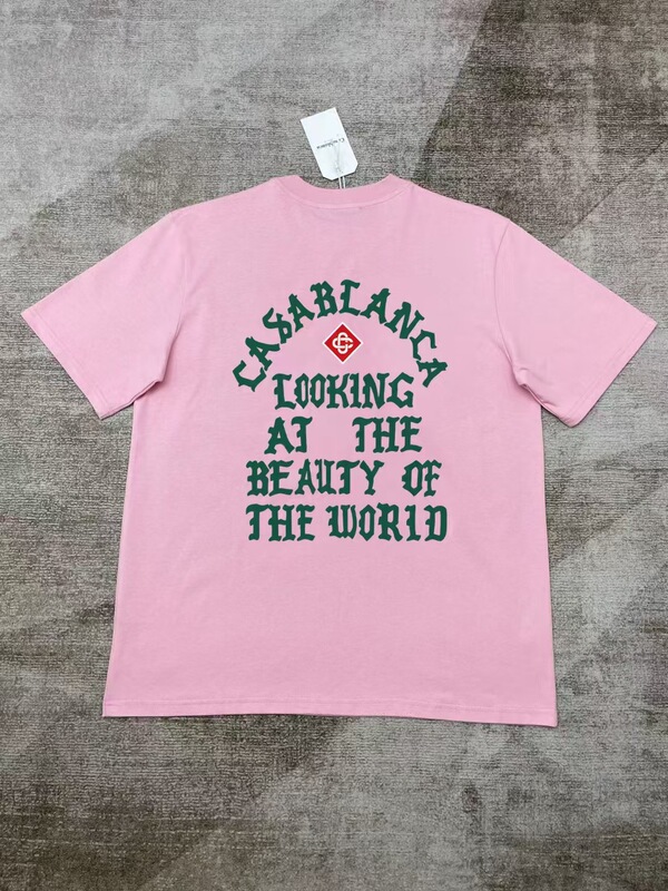 【260g】カサブランカプリント トレンド個性柄 メンズ レディース ゆったり半袖Tシャツ|undefined