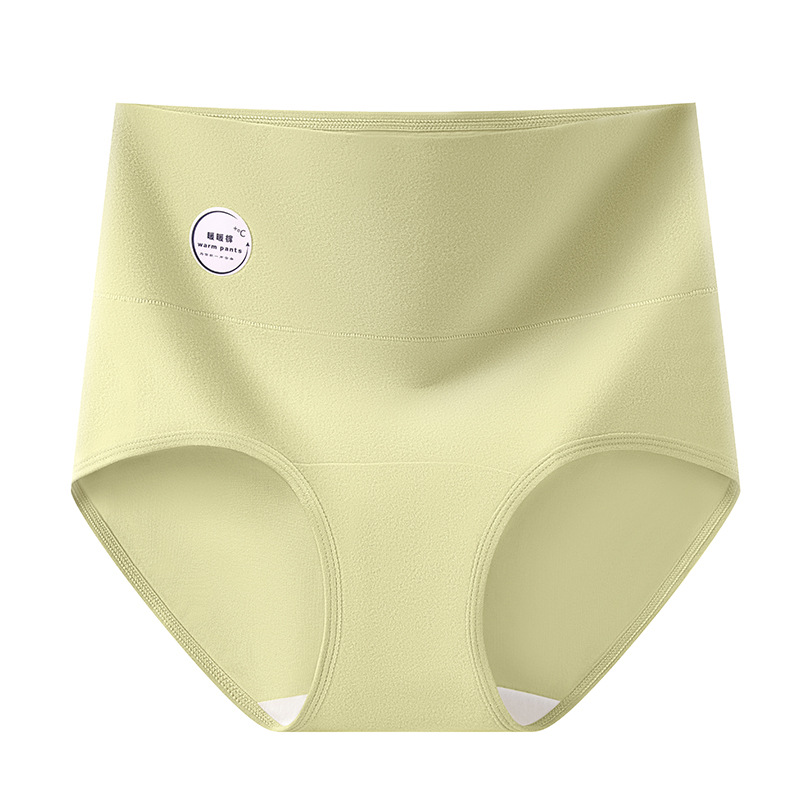 Calzoncillos cálidos de cintura alta y abdomen 9A antibacterianos, largos y ensanchados, entrepierna de algodón, calzoncillos de almacenamiento de calor cepillados de doble cara para mujer