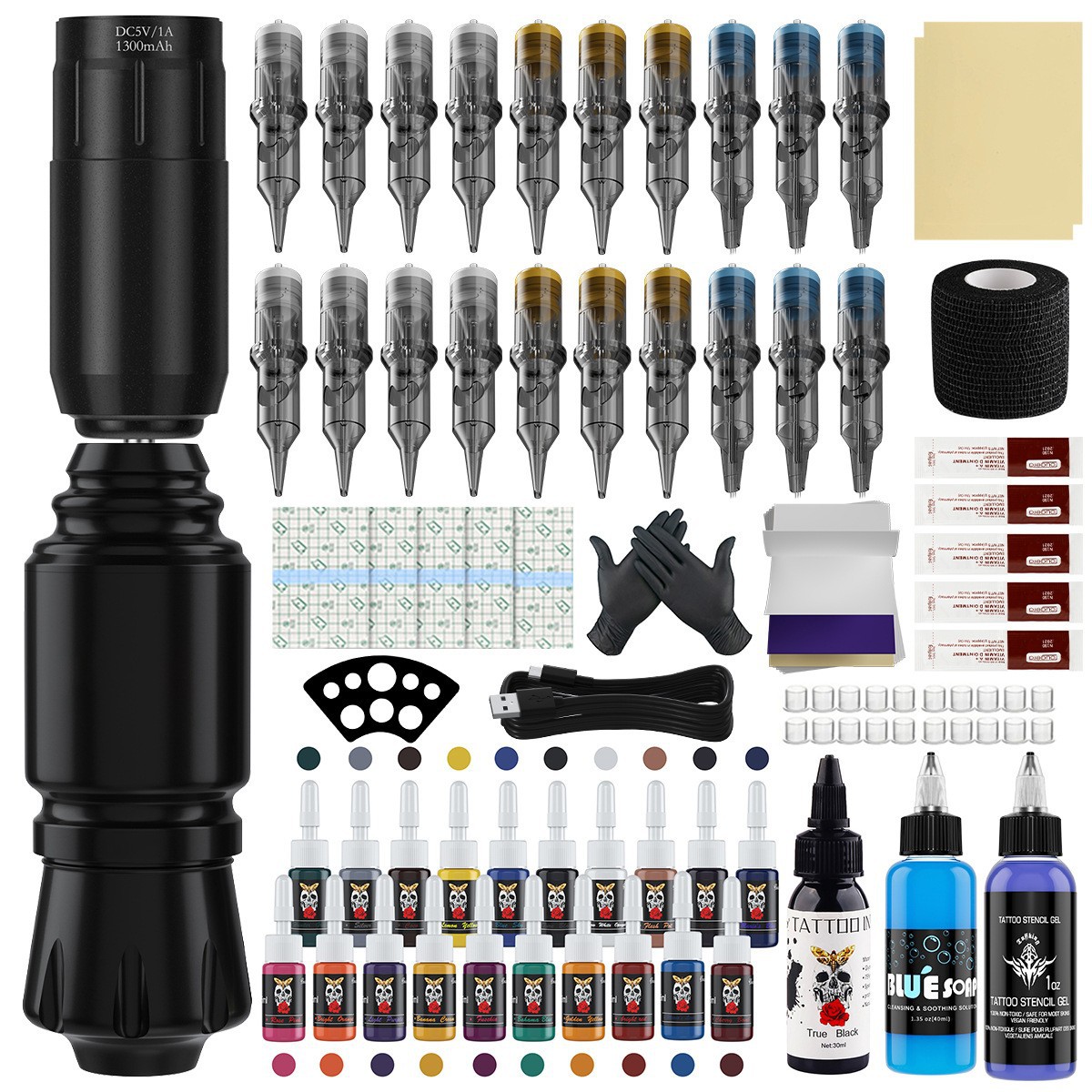 Máquina de Tatuar Inalámbrica con Diseño de Lápiz Cohete, Suministros para Tatuajes, Herramientas y Equipos Auxiliares para Práctica Manual