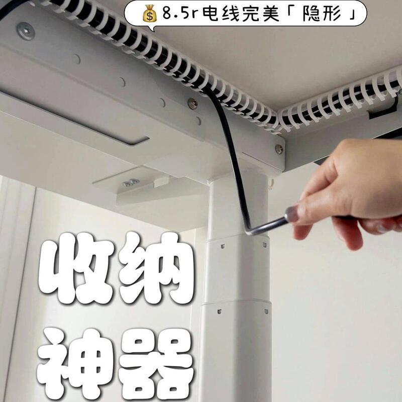 No-Drill Computer Desk Cable Management Tube Wire Organizer Cable Routing Tool Hub Under-Desk Cable Hiding and Management
