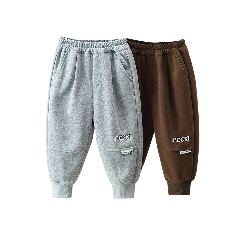 Pantaloni della tuta da ragazzo Pantaloni della tuta larghi per bambini primaverili e autunnali Pantaloni da ragazzo belli con i piedi raggruppati_voghion.com