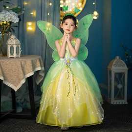 女童蒂安娜公主裙洋气礼服六一儿童节小精灵表演服走秀蓬蓬连衣裙
