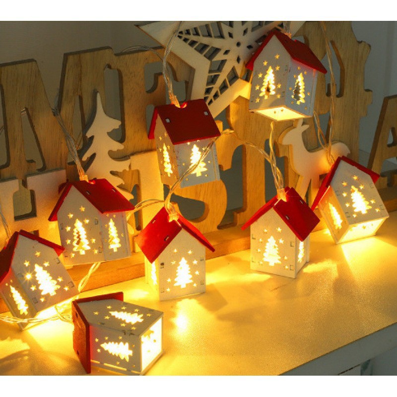 Decoración de Navidad cadena de lámparas LED transfronterizas fabricantes de explosión de estilo recto de Navidad atmósfera de lámparas al aire libre fiesta de patio