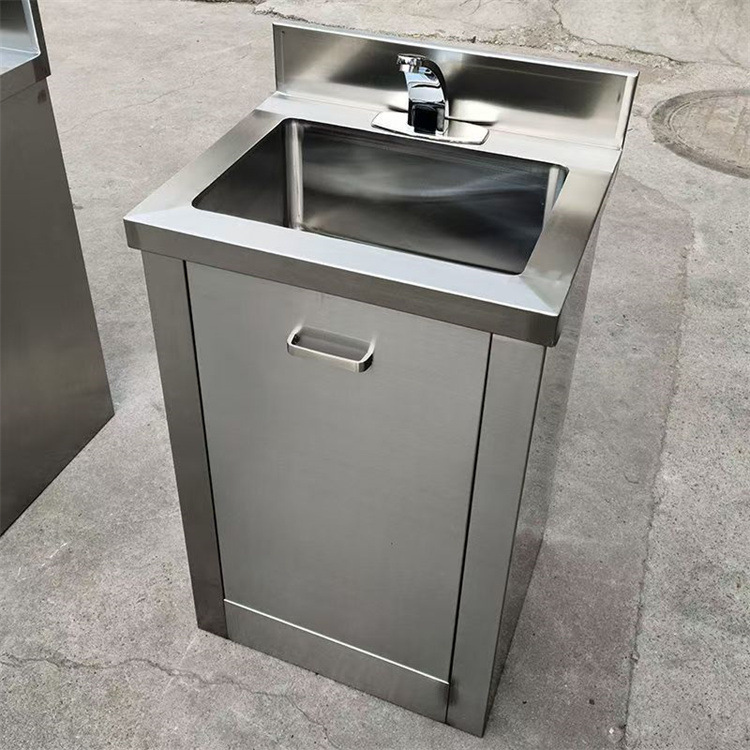 lavabo de acero inoxidable para una persona y dos personas, taller de purificación de inducción móvil integrado para lavar el nuevo pedal