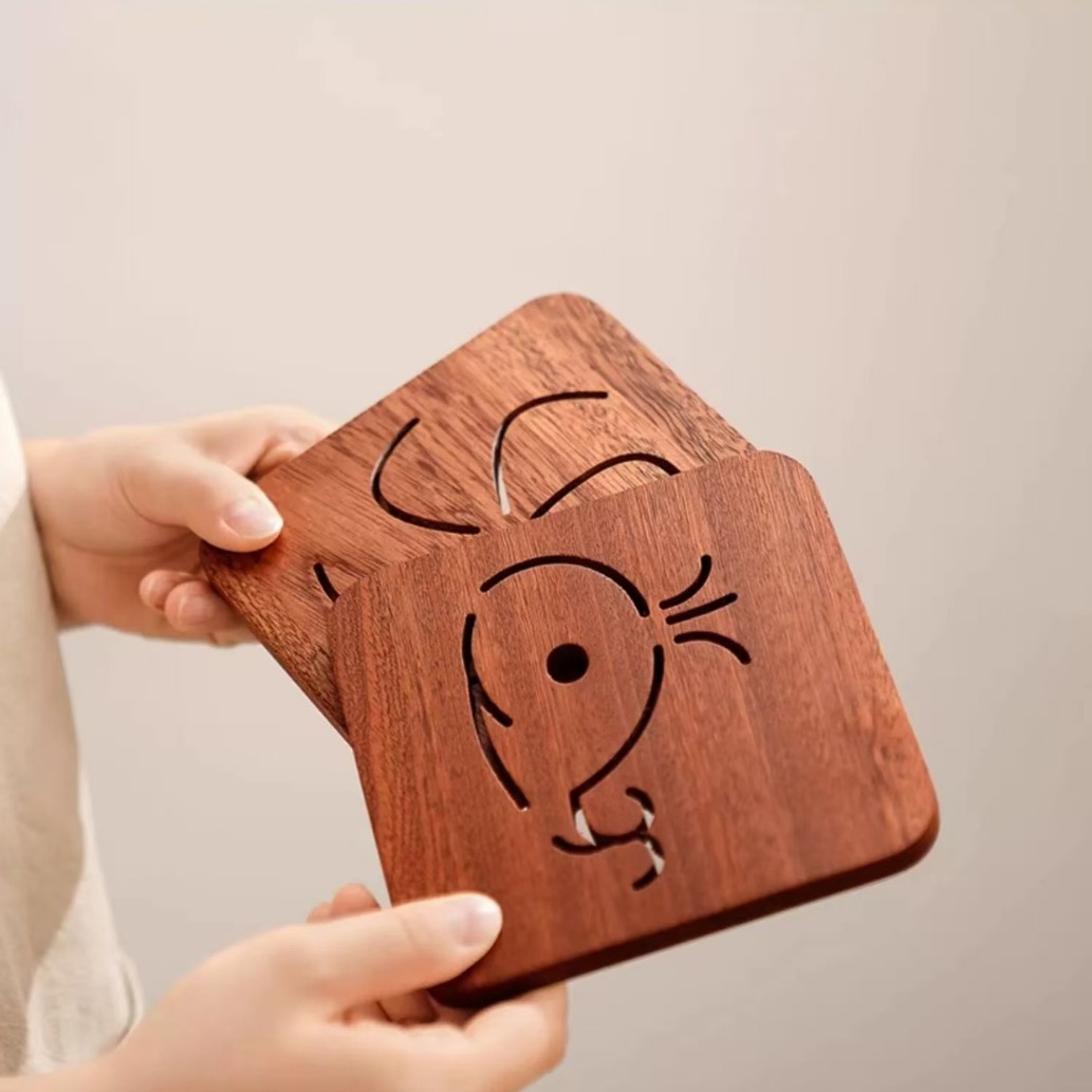 Creativo animal taza de madera almohadilla de forma de animal taza de café taza de té mesa almohadilla antideslizante