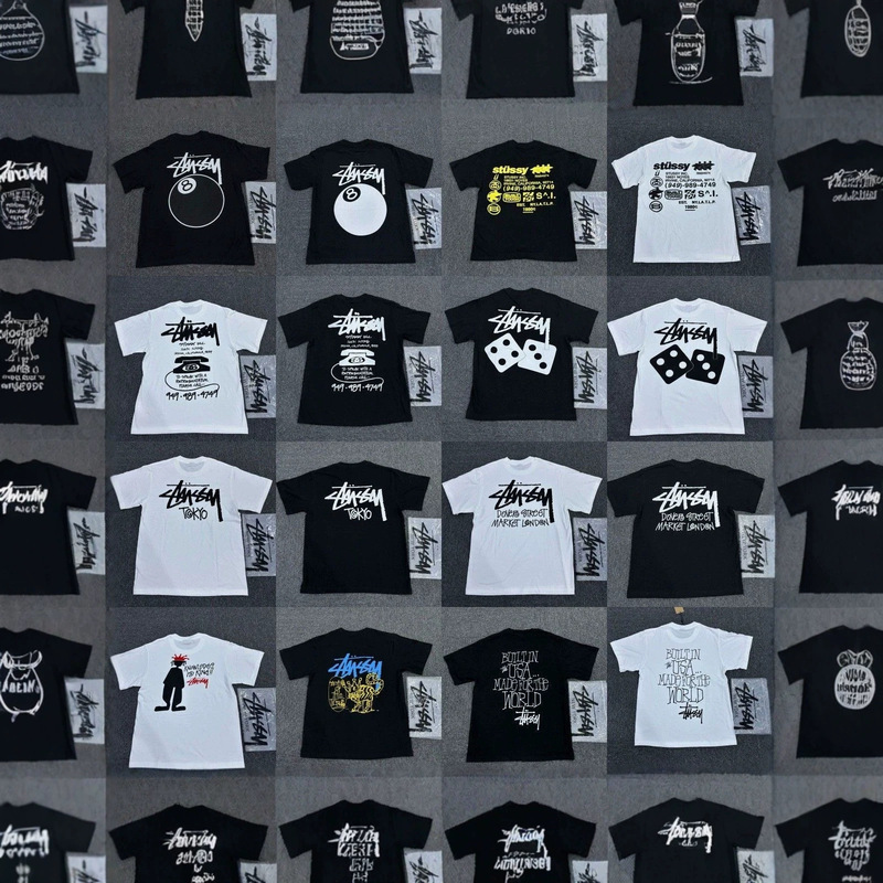 In-Stock Wholesale Stüssy Pure Cotton Short-Sleeve T-Shirts for Men and Women, Loose-Fitting Trendy Brand White Base Shirt with Print In-Stock Wholesale Stüssy Pure Cotton Short-Sleeve T-Shirts for Men and Women, Loose-Fitting Trendy Brand White Base Shirt with Print