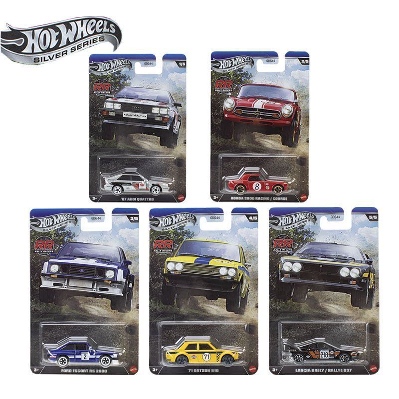 Hot Wheels Rally Car Set, Simulated Alloy Car Models, Audi, Ford, Datsun, Honda Off-Road Vehicle Model Toys