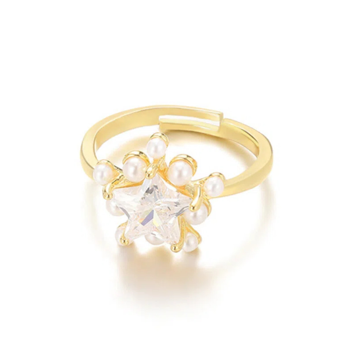 French Style Zircon Pearl Multi-layer Stacking Ring For Women_voghion.com