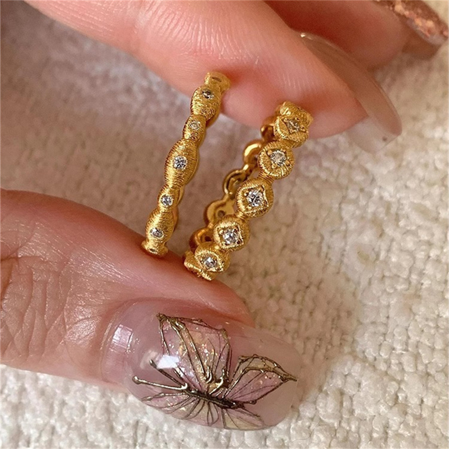 中古拉絲鋯石戒指女925純銀小眾輕奢高級感指環簡約百搭食指戒新