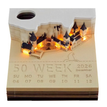 哈利波立体便签纸城堡3D纸雕模型建筑物2026新款日历商务礼品