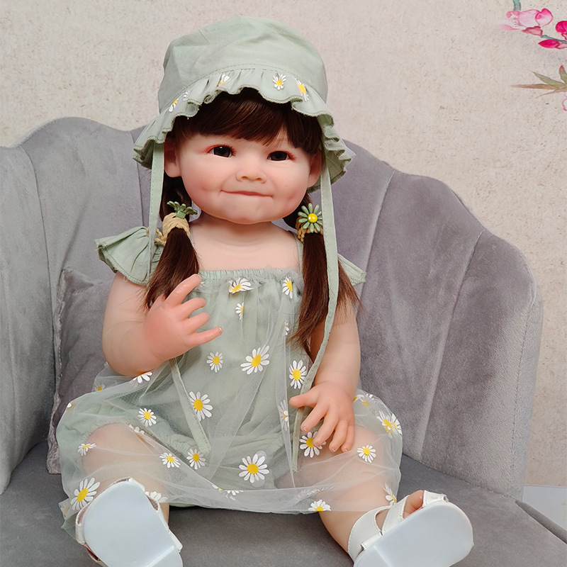 Vinilo completo 55cm simulación bebé muñeca transfronteriza nueva muñeca renacida muñeca de juguete entrega al por mayor