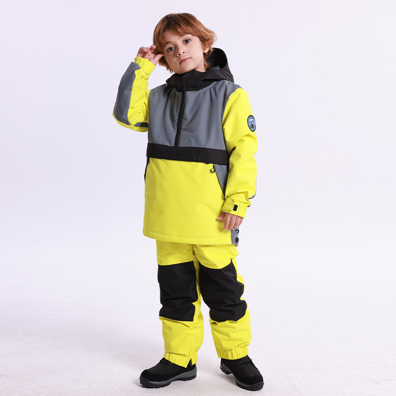 Nieuwe winter kinder skipak heren winddicht waterdicht warm sneeuwpak outdoor snowboard meisjes sneeuwpak_voghion.com