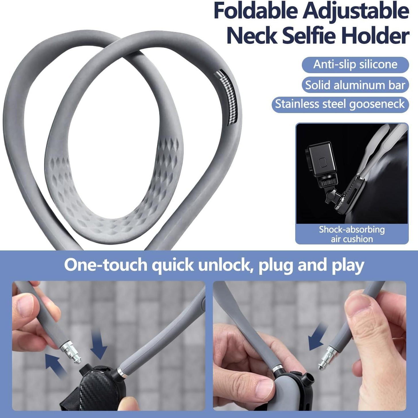 Transfronterizo nuevo cuello colgante de teléfono móvil en vivo soporte de disparo Vlog aspirador cuello colgante de teléfono POV Phone Holder