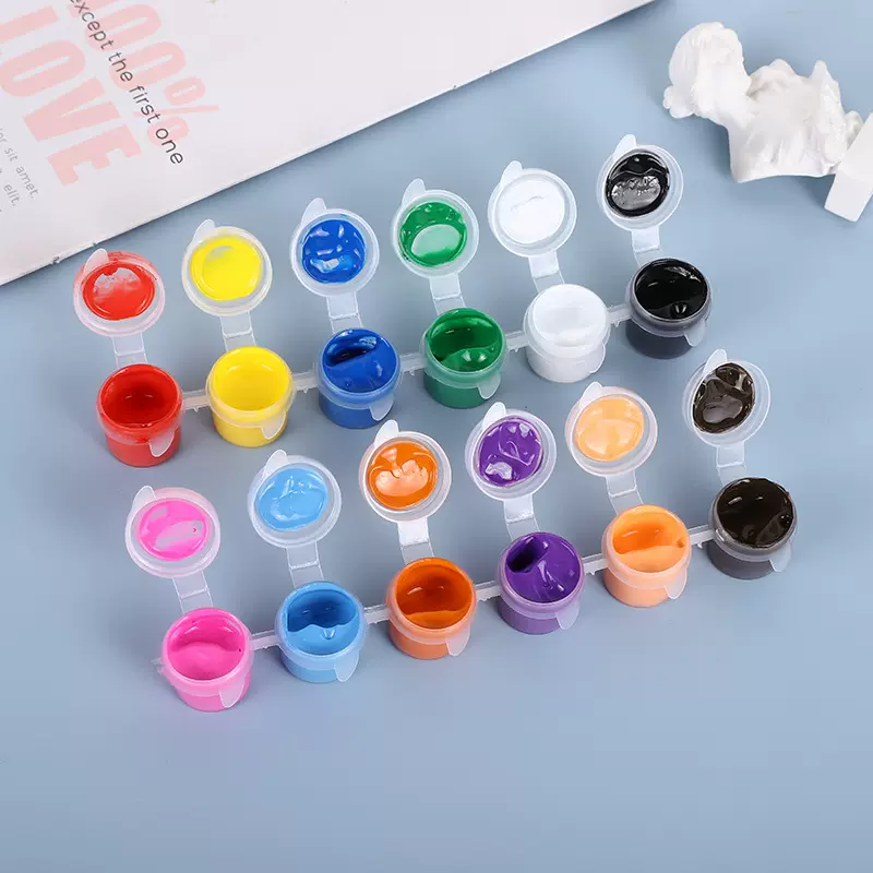 儿童绘画颜料3ml 5ml六联体简易装丙烯颜料幼儿园美术diy绘画材料