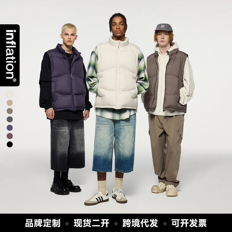 Jie Zhan Men's Clothing | Lightweight and Portable Puff down Vest 25 Autumn and Winter New Style 90 White Duck down Warm Vest Jacket