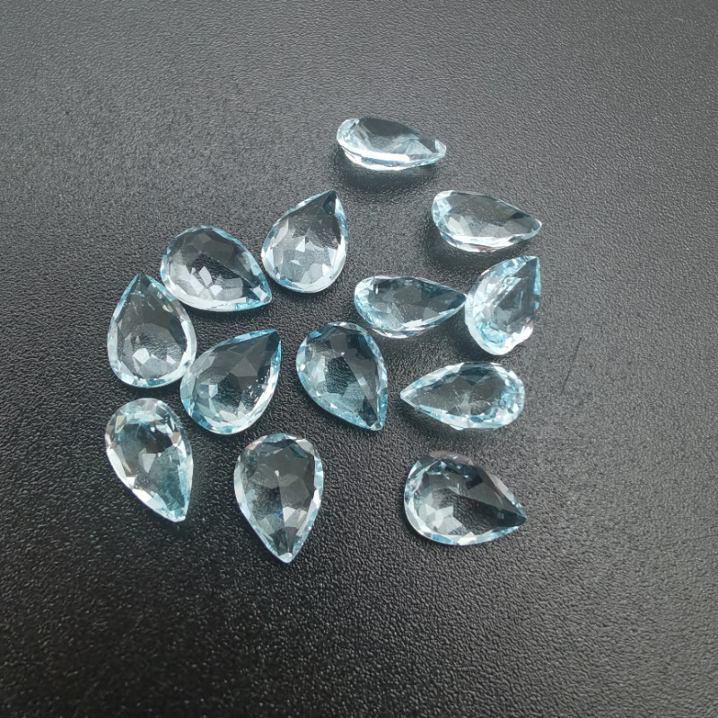 natural Sky blue Topaz Pear-shaped Drop Abstaining face Turner angle A- quality Light blue gemstone