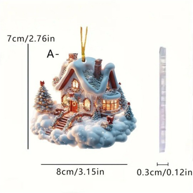 Nuevos productos transfronterizos creativos árbol de Navidad Papá Noel acrílico colgante artesanía automóvil decoración para el hogar image 8