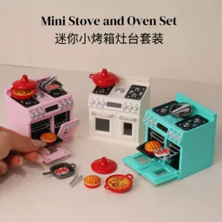 迷你仿真厨房灶台橱柜烤箱厨具儿童过家家娃娃屋摆件微缩模型玩具