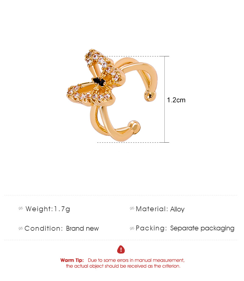 2g Weight Zircon Inlay Material Earrings Classification Housewarming, Anniversary, Wedding, Travel, Birthday, Festival Occasion Wholesale Jewelry Simple Style Butterfly Alloy Zircon Plating Earrings