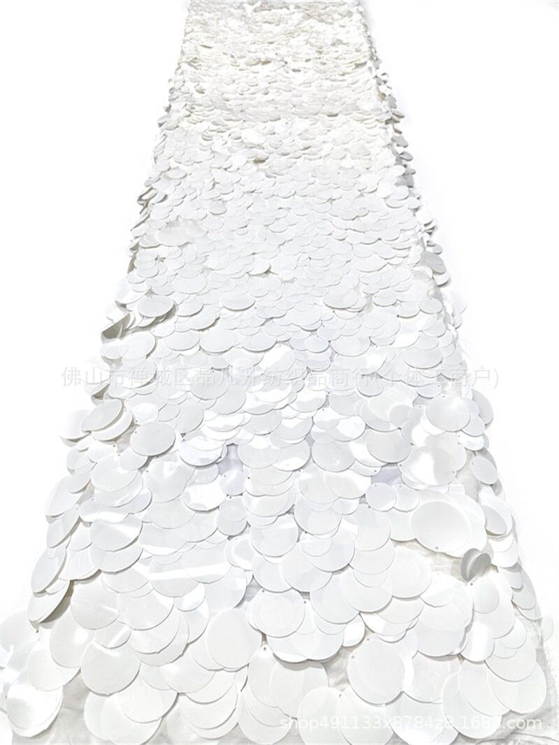 Tamaño redondo mate sequinilla tela de malla 3D superposición tridimensional sequinilla vestido de fiesta vestido de boda