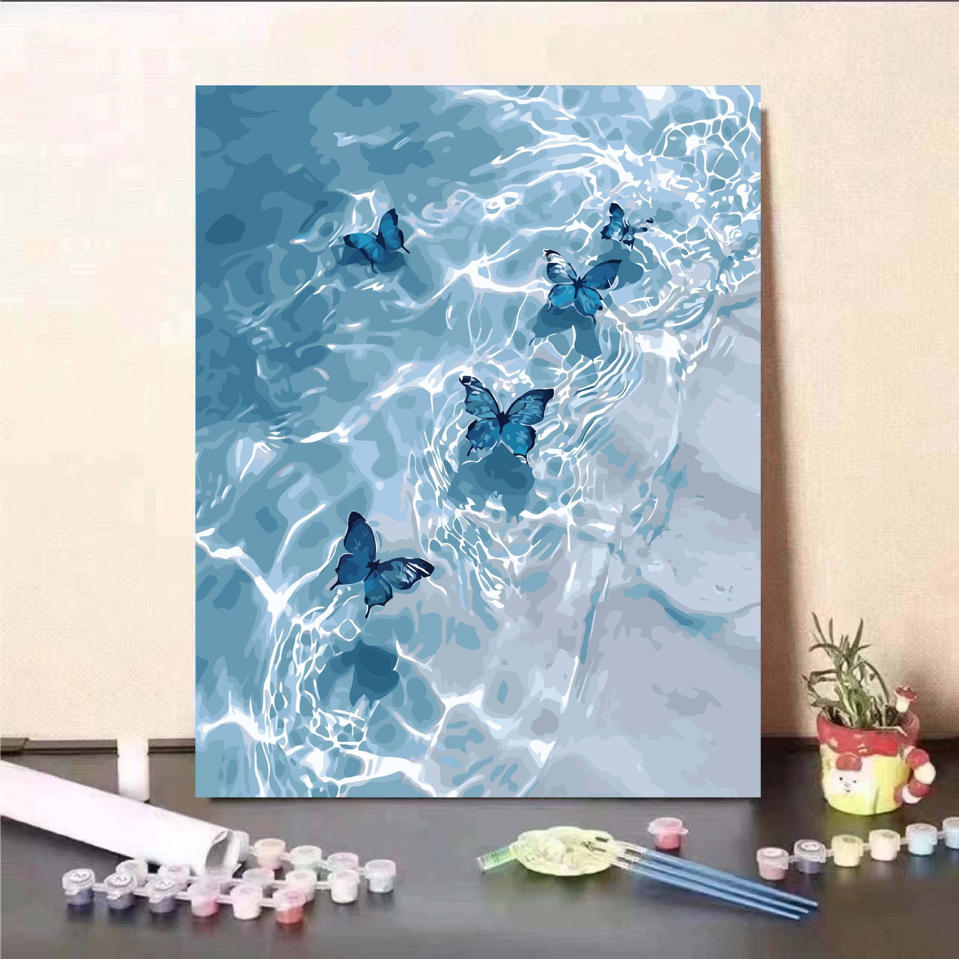 Nueva mariposa hermosa pintura al óleo digital diy relleno a mano curación de regalo de cumpleaños para la decoración de la sala de estar