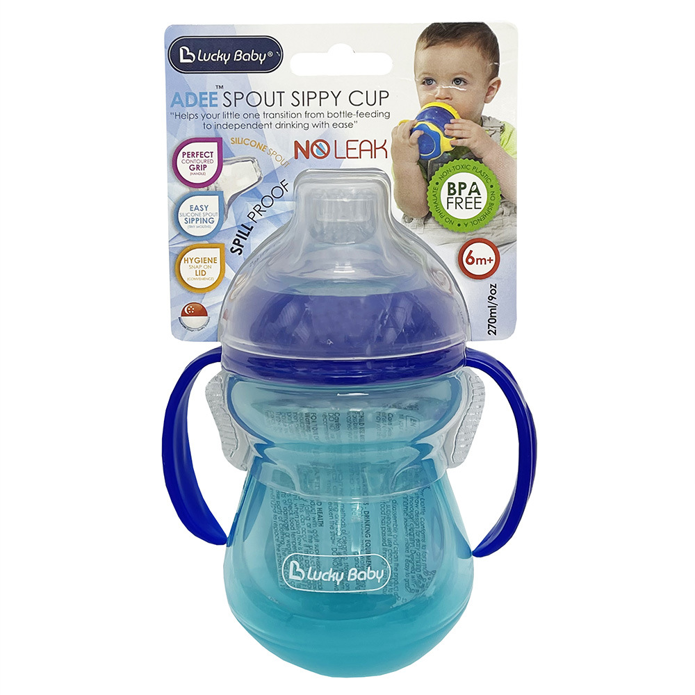 Taza para beber Lucky Baby, pico de pato PP, tetina de silicona, 240ml, sin pajita