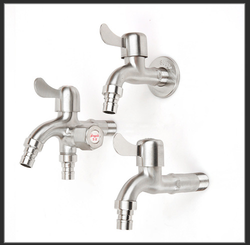 Manufacturer wholesale brushed spout washing machine faucet dual-purpose 304 stainless steel mouth extended 4 points washing machine faucet