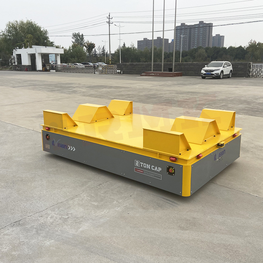 转运四轮电瓶板车 自动电动移动车 2吨U型面遥控台车