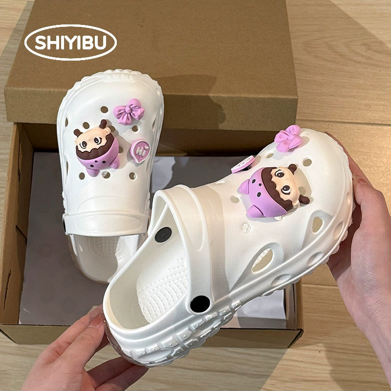 Летние сабо 2025 года, новые, на толстой подошве, с мультяшным дизайном, из ЭВА, мягкая подошва, нескользящий носок, утолщенные сандалии.