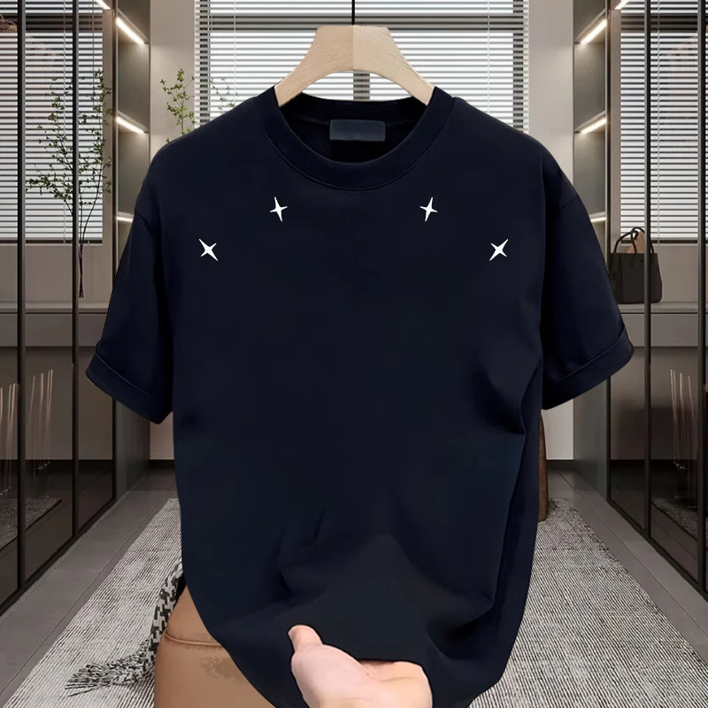 Heavy Summer Short-sleeved 100 Pure Cotton T-shirt Men's Loose All-match Casual Half-sleeved Ins Couple's Top Clothes T-shirt Heavy Summer Short-sleeved 100 Pure Cotton T-shirt Men's Loose All-match Casual Half-sleeved Ins Couple's Top Clothes T-shirt