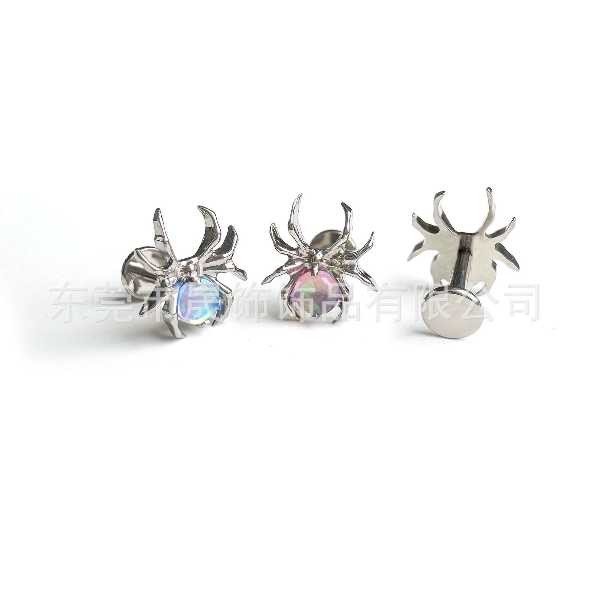 F136 Titanium Alloy 果冻欧珀蜘蛛 Ear Stud Helix Cartilage Stud G23 Implant Grade Titanium Labret Stud Piercing Jewelry
