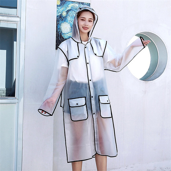 Transparent Raincoat for Adults, Outdoor Use, Suitable for Men and Women, Middle School Students, Thick and Durable, Long Style for Children, Full-Body Rain Protection for Walking