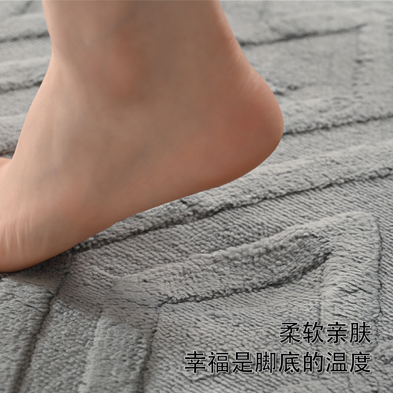 Nuevos productos transfronterizos hermosos vello Jacquard alfombra de piso dormitorio estera de cama estera antideslizante estera de puerta gruesa