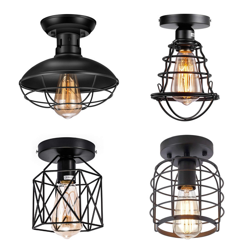 American style farmhouse ceiling lamp corridor kitchen bedroom lamp stair living room retro country home cage led lamp