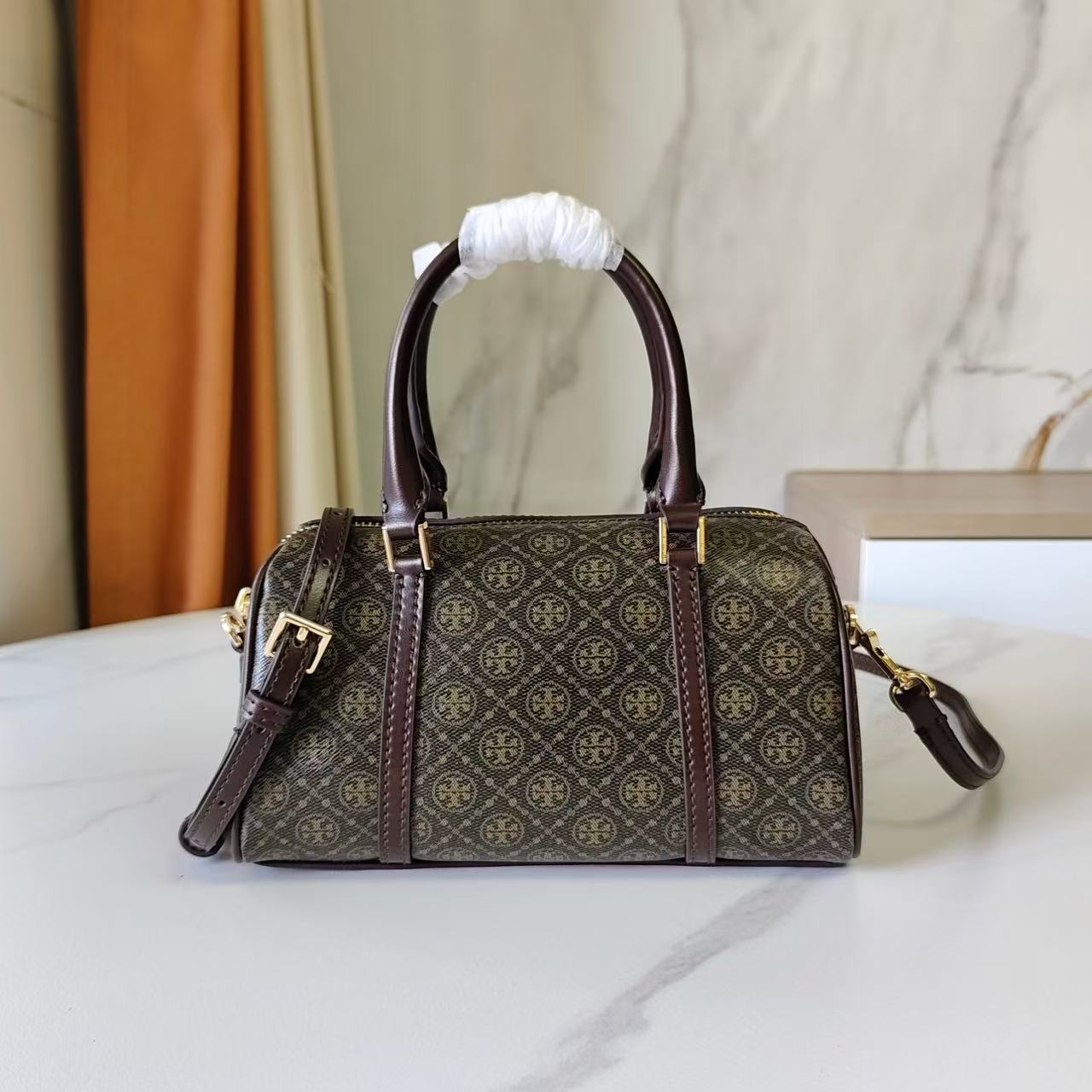 2025 TB New Boston Pillow Bag Classic Print Handheld Cowhide Crossbody Bag Fashion Versatile Shoulder Bag for Women - Thumbnail 8