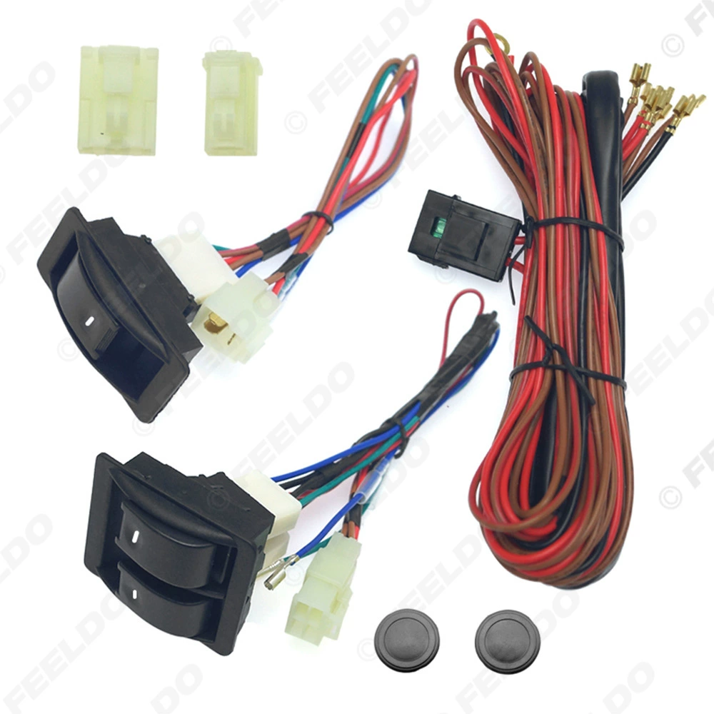 Внешняя торговля Горячая распродажа универсальный автомобильный Электрический переключатель стеклоподъемника крюк автомобиля передние 2 двери электрические стеклоподъемники 3 Переключатель Жгут проводов 12V24V