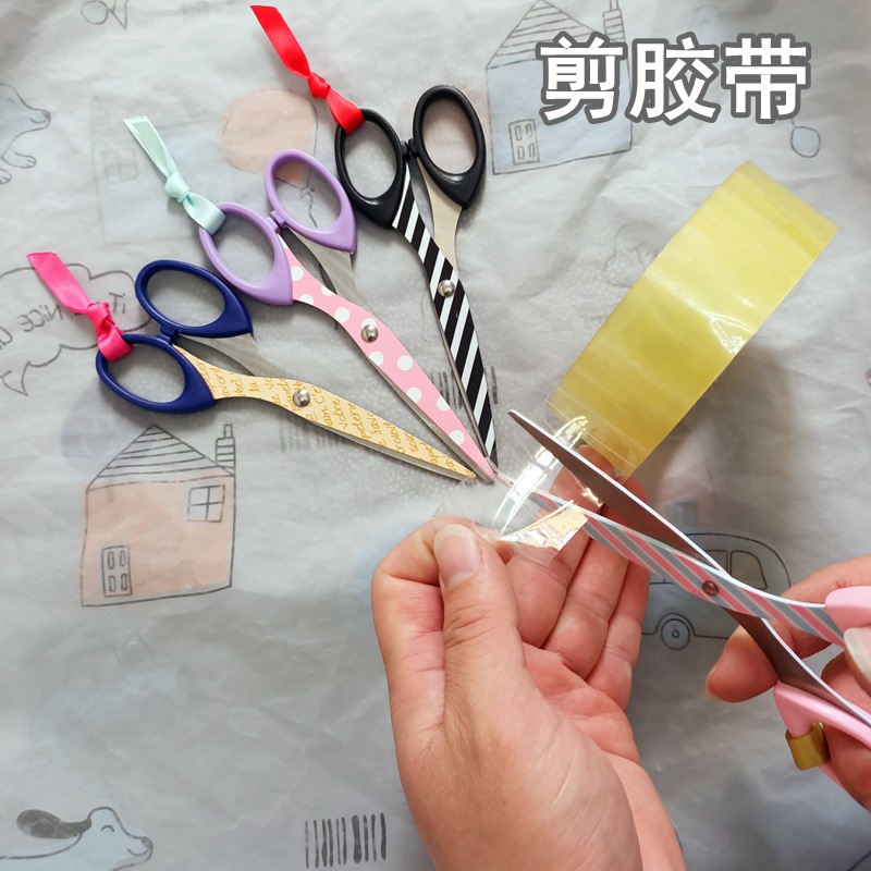 外贸6寸卡通图案披覆剪刀 热转印手工学生办公文具印花剪刀剪子-阿里巴巴